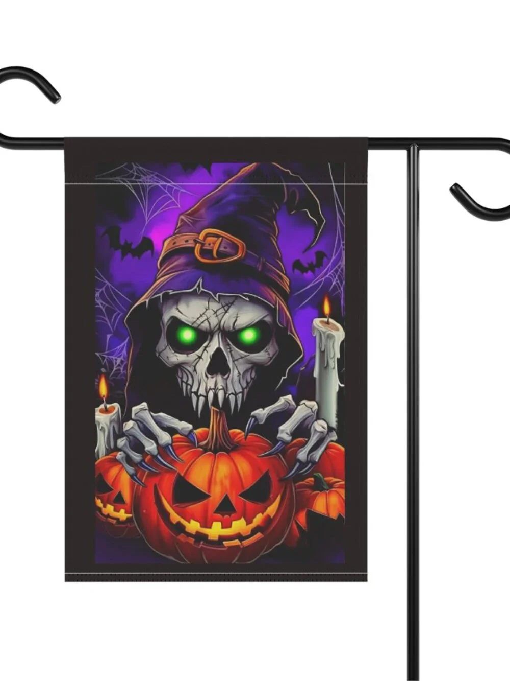 Skull Witch Pumpkin / Grim Reaper Pumpkin Halloween Garden Flag